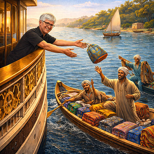 Boat-to-boat merchants on the Nile